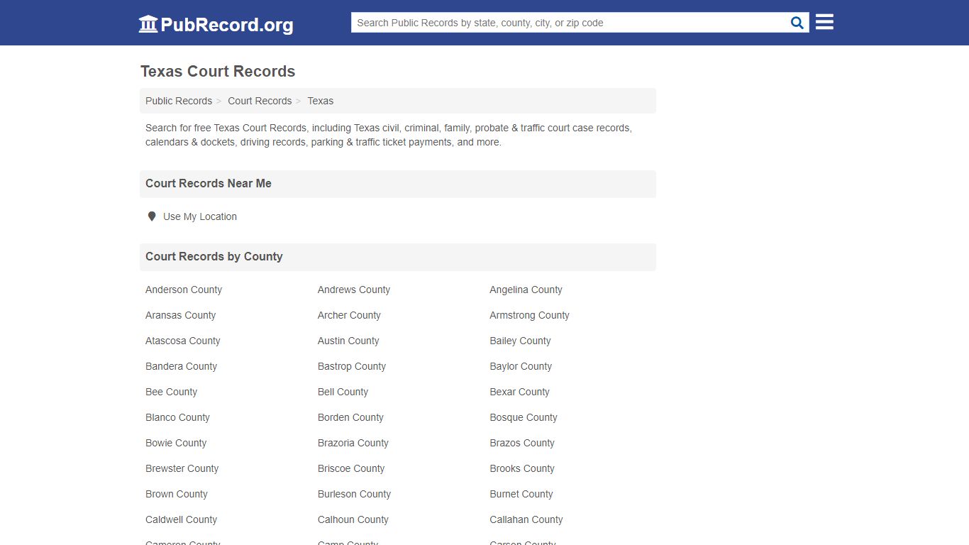 Free Texas Court Records - PubRecord.org